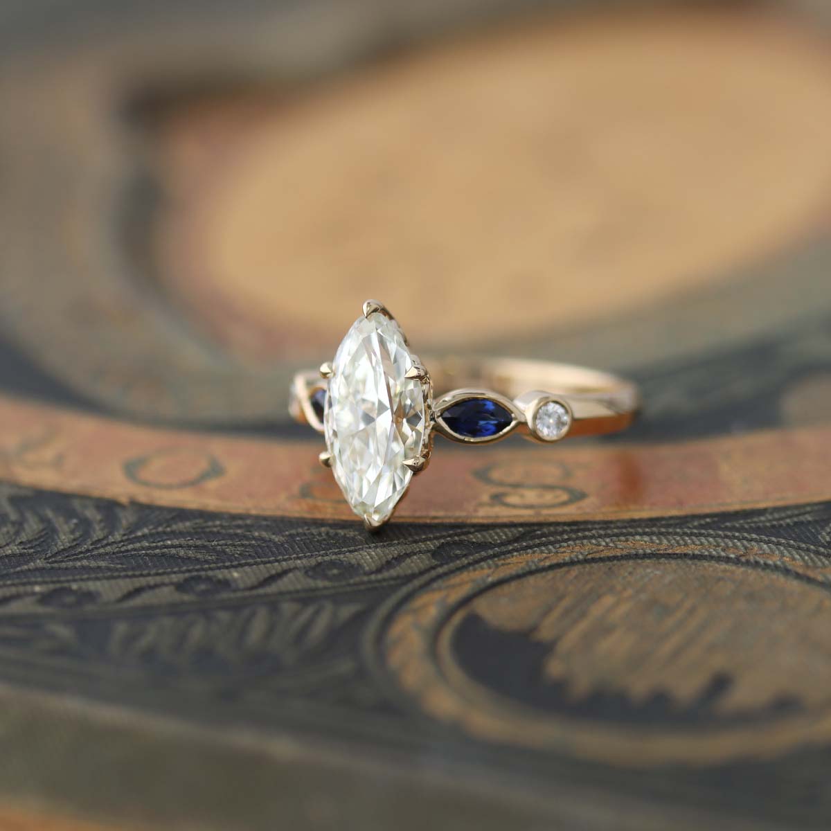 Edwardian Inspired Engagement Ring Setting #L3702-1 - Made To Order