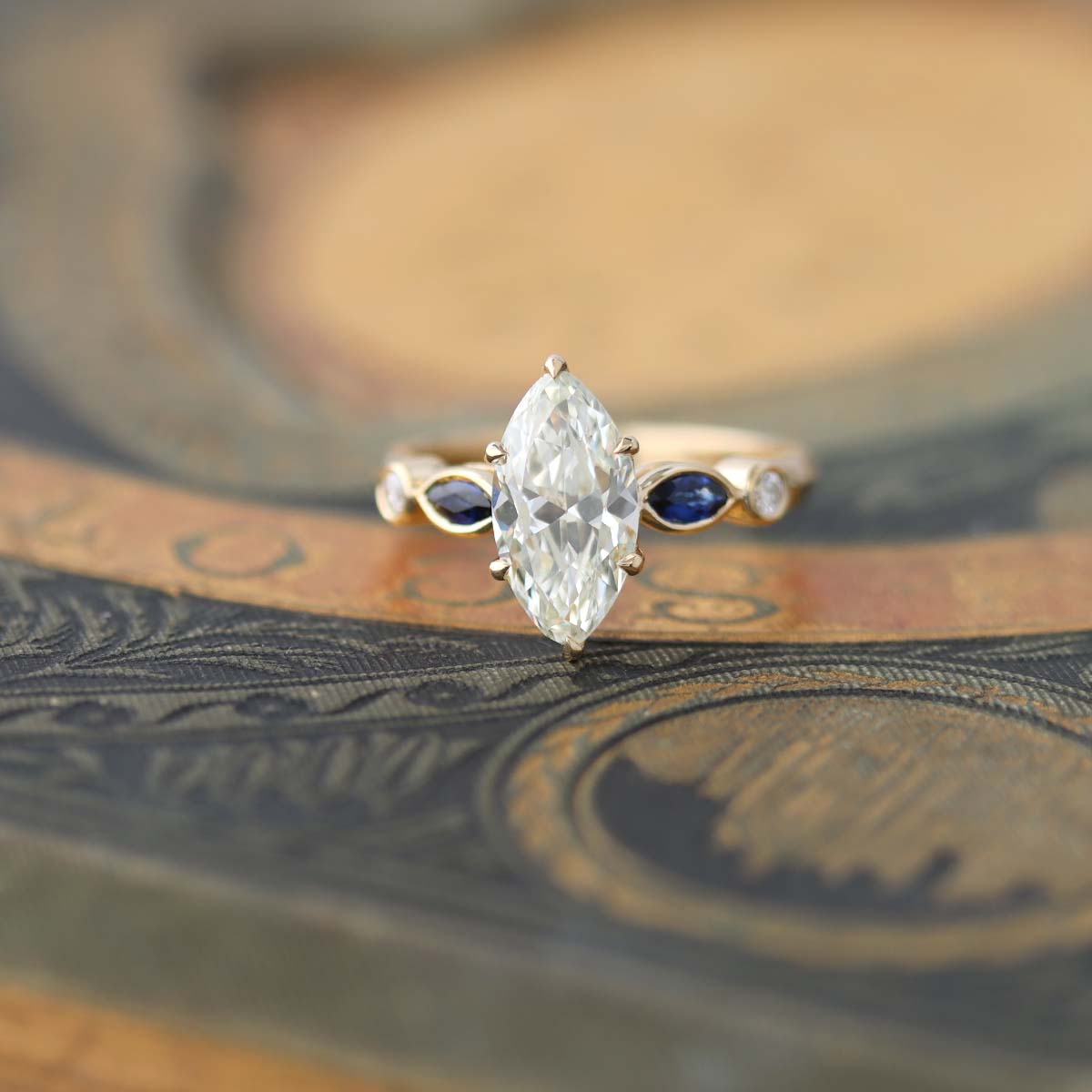 Edwardian Inspired Engagement Ring Setting #L3702-1 - Made To Order