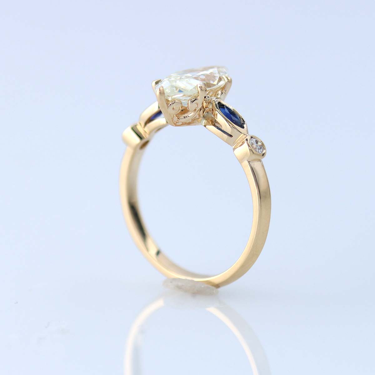 Edwardian Inspired Engagement Ring Setting #L3702-1 - Made To Order