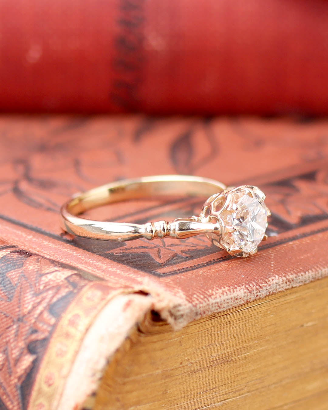 Edwardian Inspired Solitaire Engagement Ring #3764 - Engagement Rings