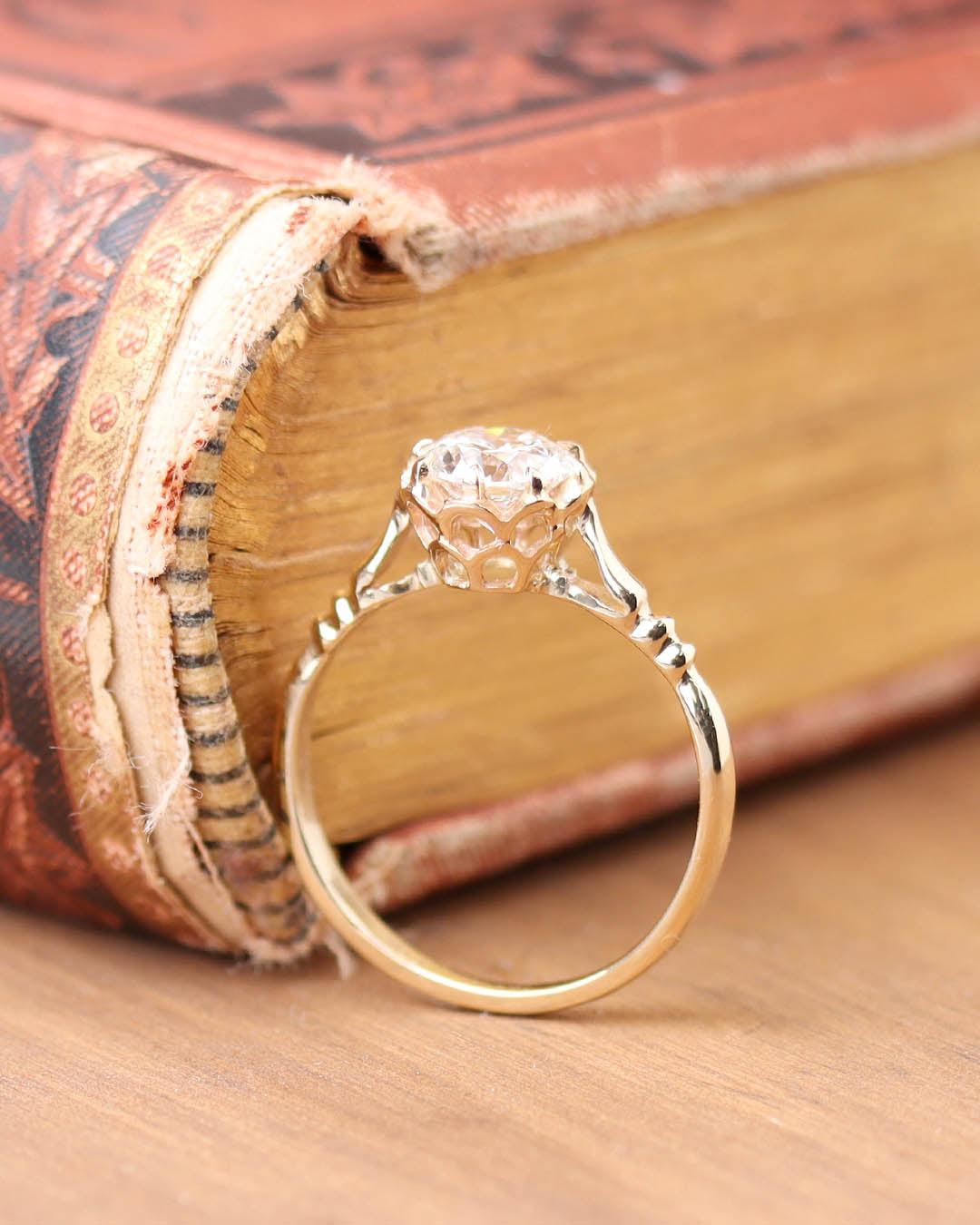 Edwardian Inspired Solitaire Engagement Ring #3764 - Engagement Rings