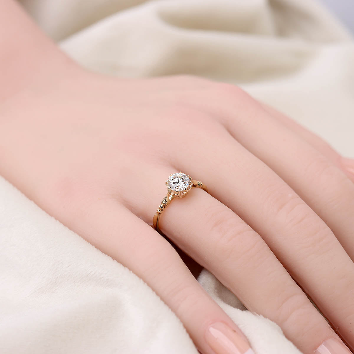 Edwardian Inspired Solitaire Engagement Ring #3764 - Engagement Rings