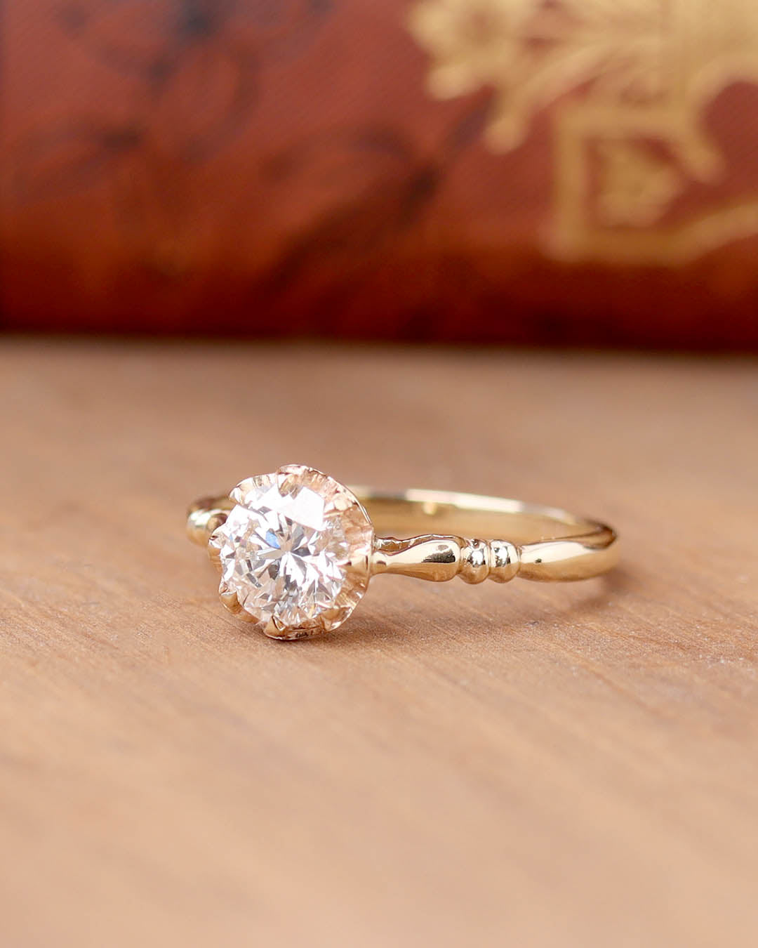 Edwardian Inspired Solitaire Engagement Ring #3764 - Engagement Rings