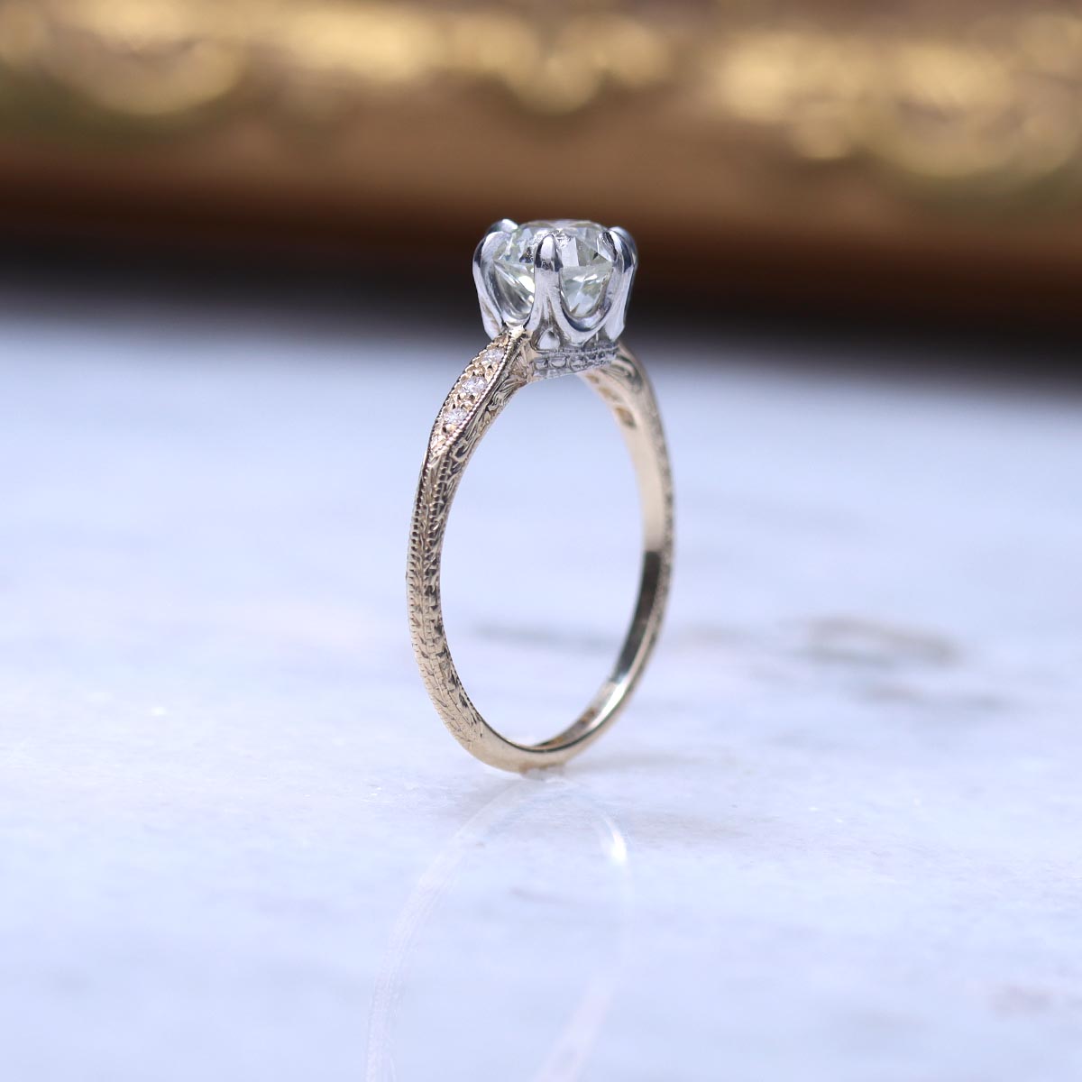 Edwardian Revival Engagement Ring #3604HE-8 - Engagement Rings