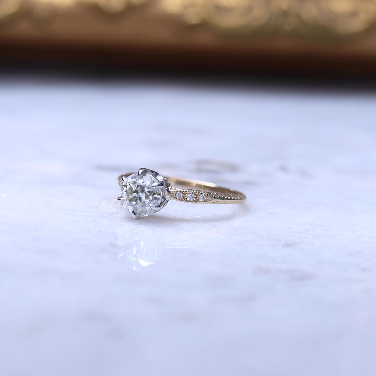 Edwardian Revival Engagement Ring #3604HE-8 - Engagement Rings