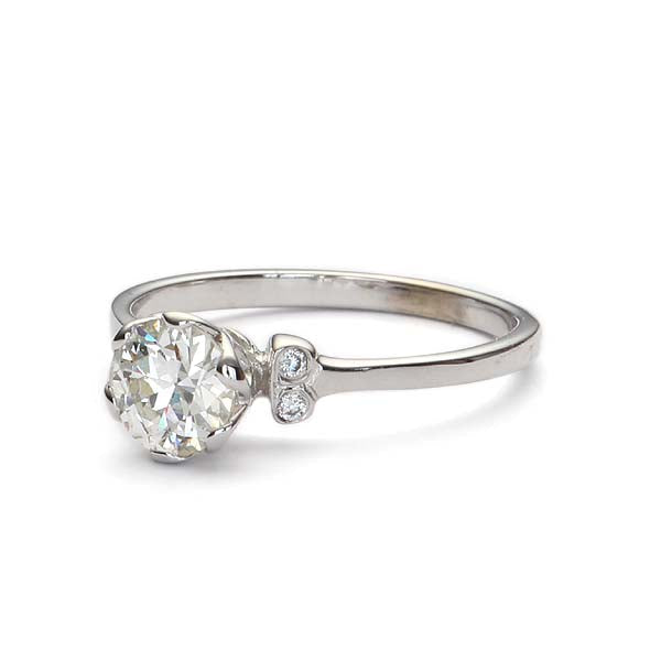Edwardian Style Diamond Solitaire Ring #3352-01 - Engagement Rings
