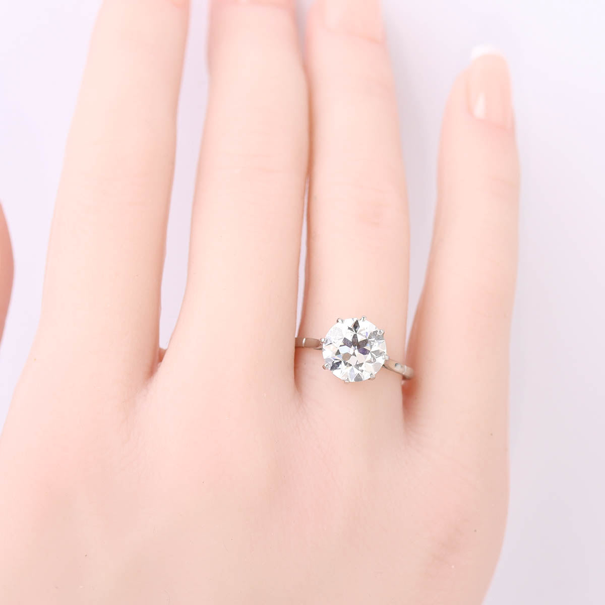 Elegant Edwardian Solitaire Engagement Ring #180111-14 - Engagement Rings