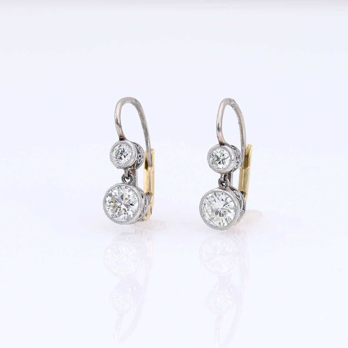 Estate Art Déco Inspired Dormeuse Earrings #VE250725-2 - Earrings