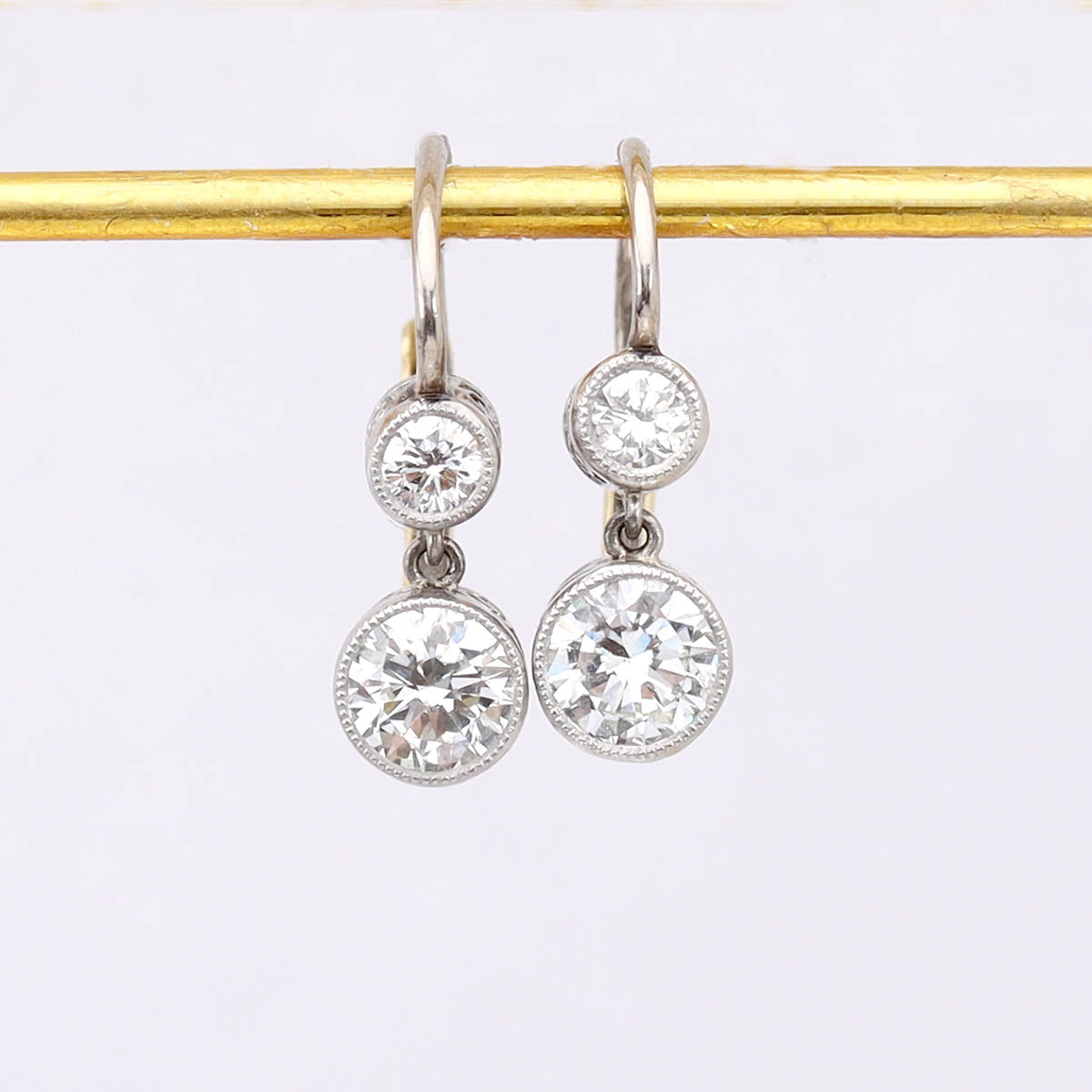 Estate Art Déco Inspired Dormeuse Earrings #VE250725-2 - Earrings