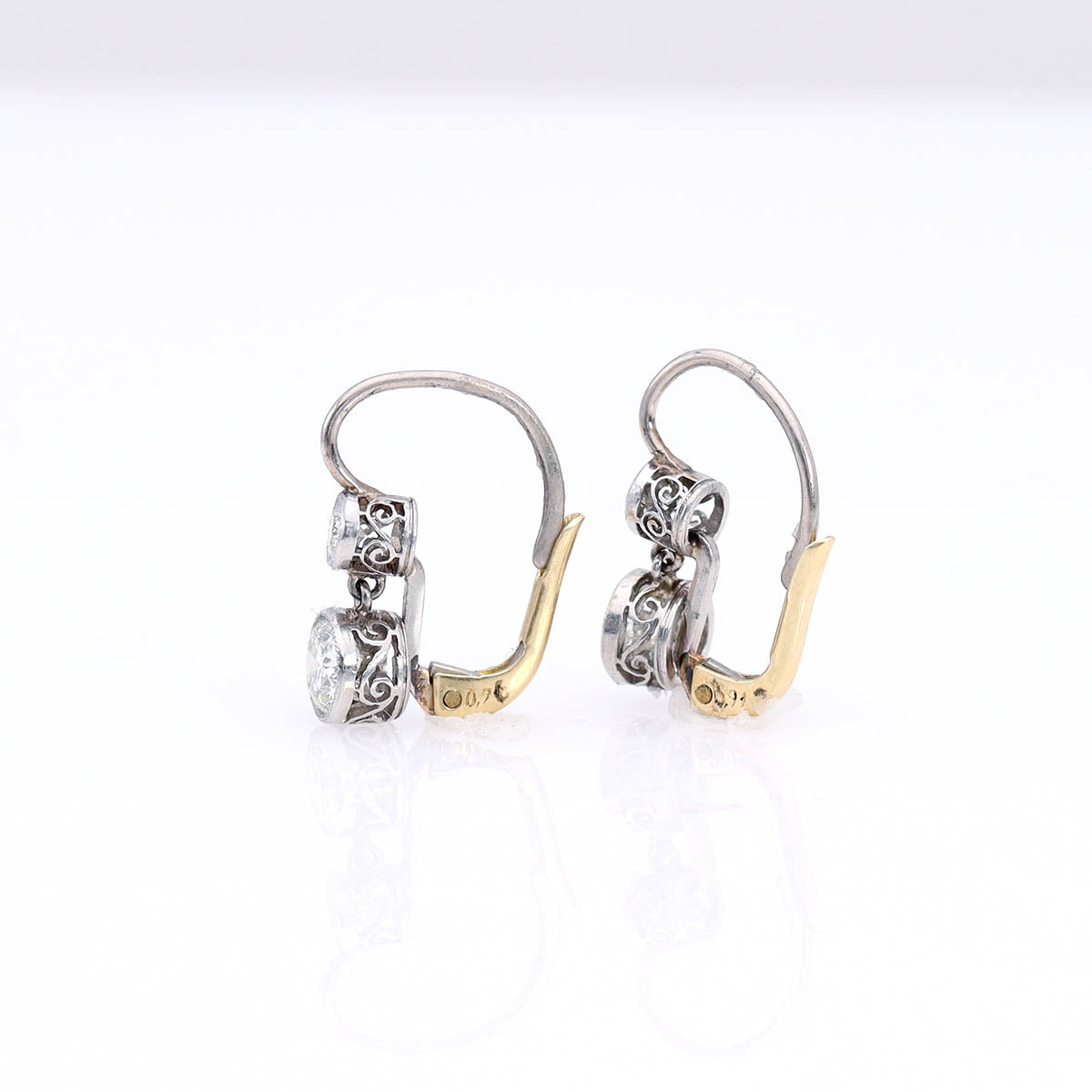 Estate Art Déco Inspired Dormeuse Earrings #VE250725-2 - Earrings