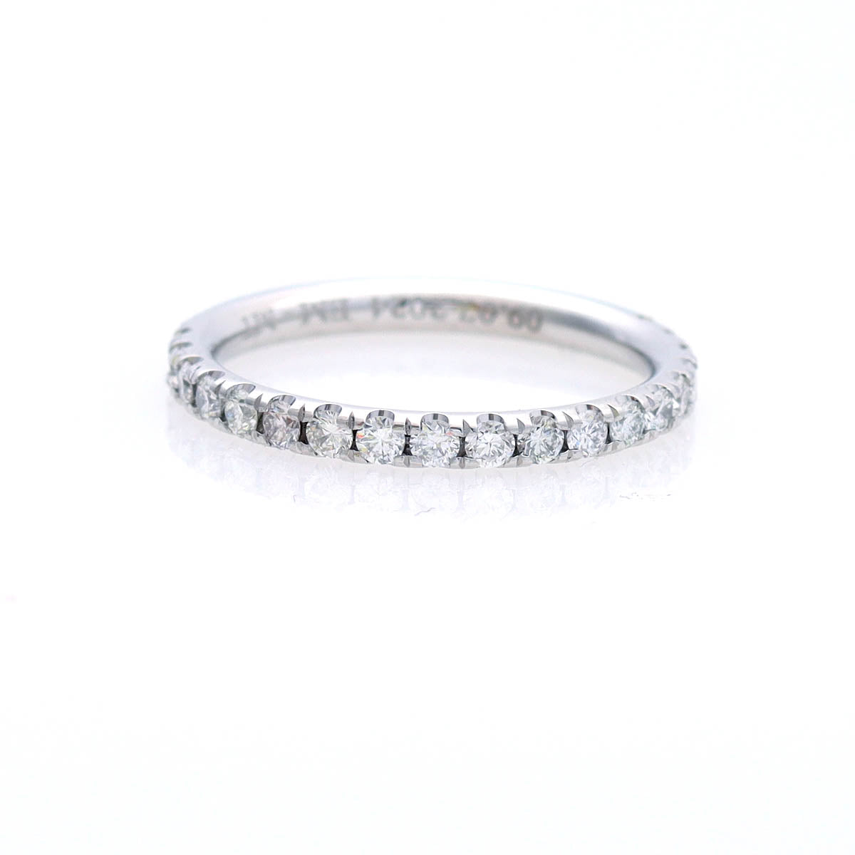 French Pave Diamond Band Ring #LE4001 - Platinum - Wedding Bands