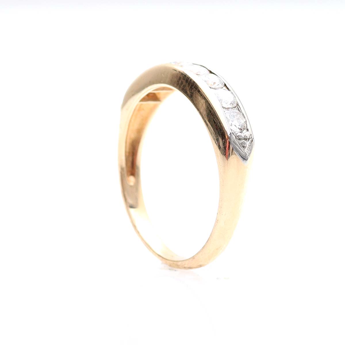 Gold and diamond wedding band. 0.70 cts total weight #VWB-46 - Leigh Jay & Co