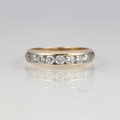 Gold and diamond wedding band. 0.70 cts total weight #VWB-46 - Leigh Jay & Co