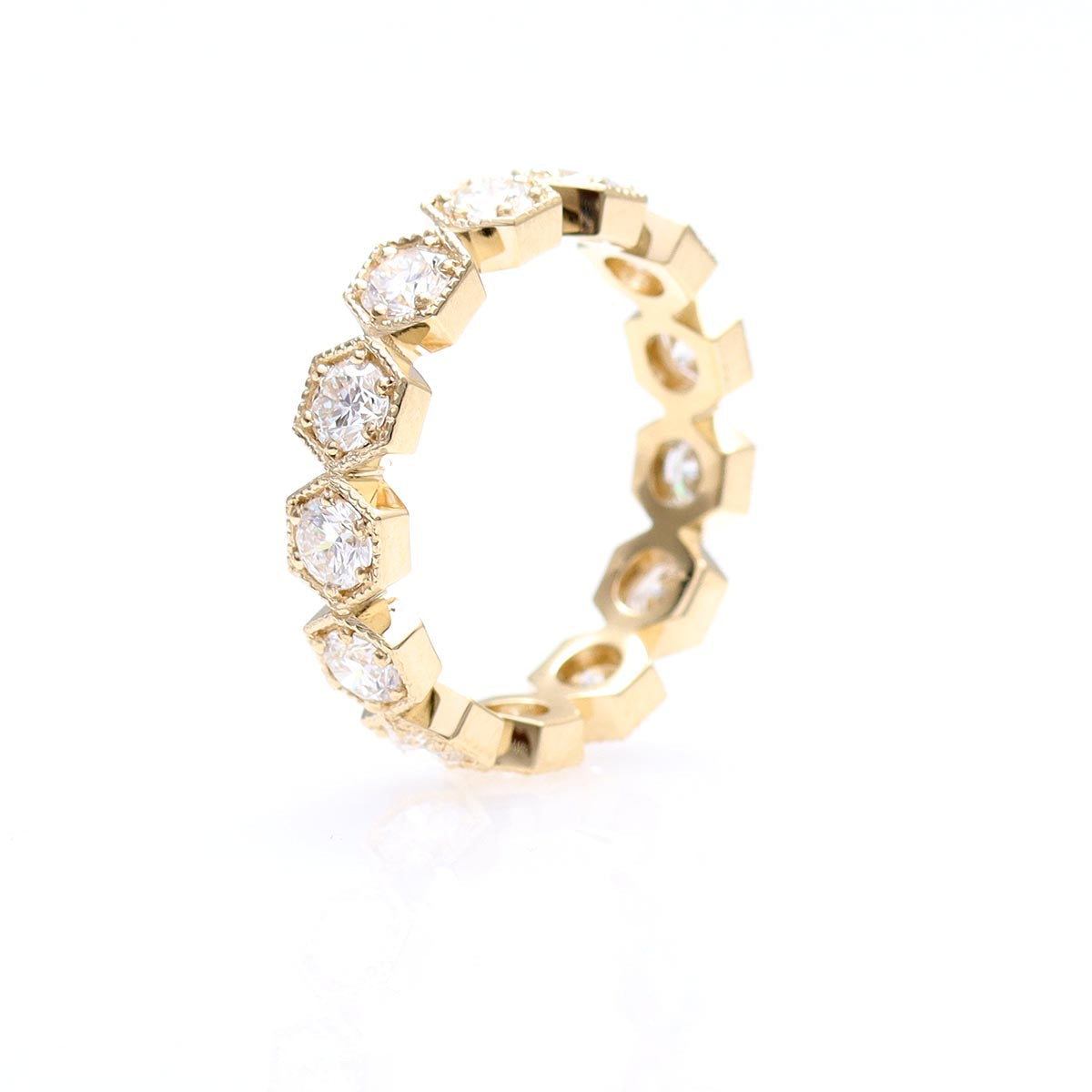 Hexagonal Diamond Eternity Band #L3674 - Wedding Bands
