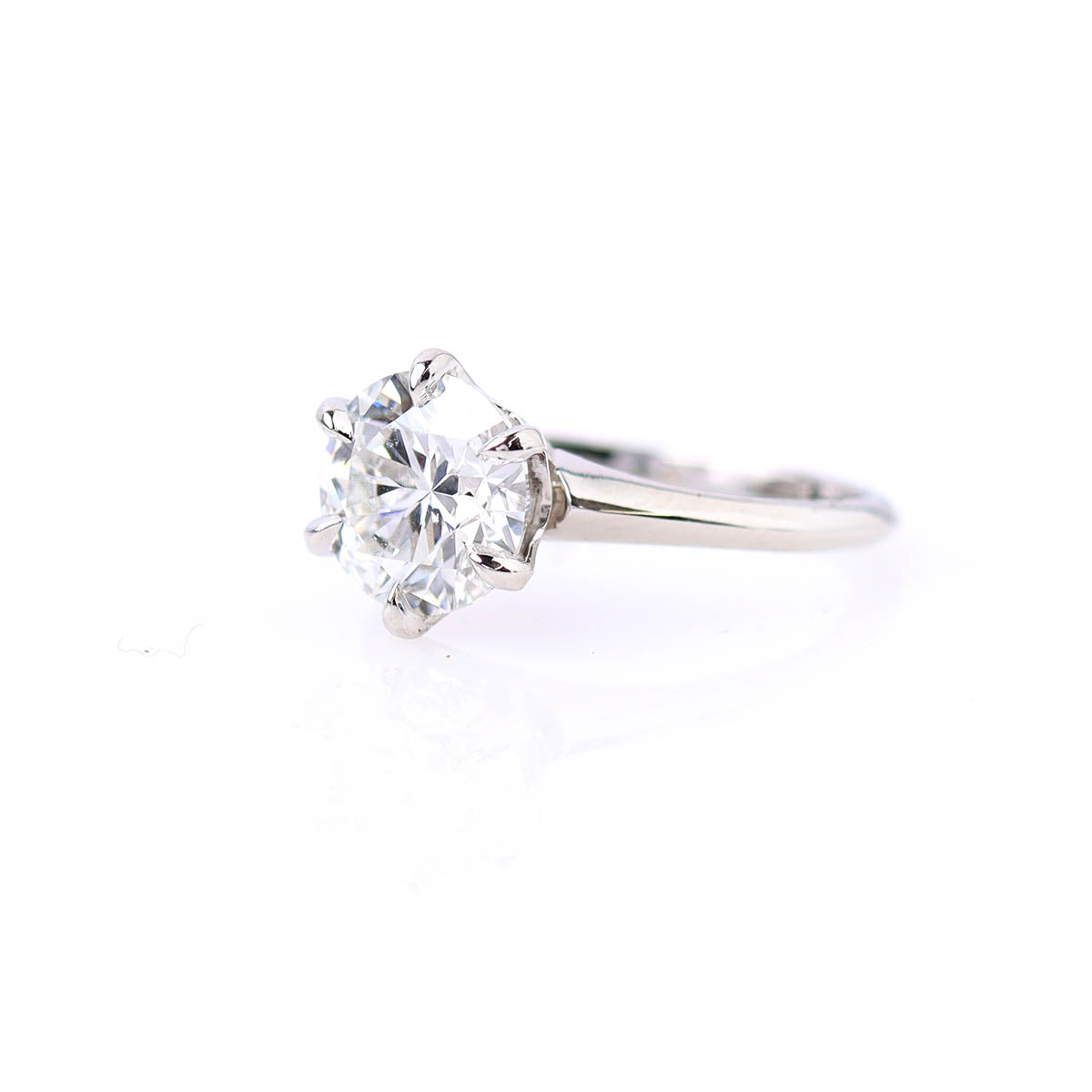 Late Art Deco-inspired Classic Engagement Ring Setting #L3233PT - Engagement Rings