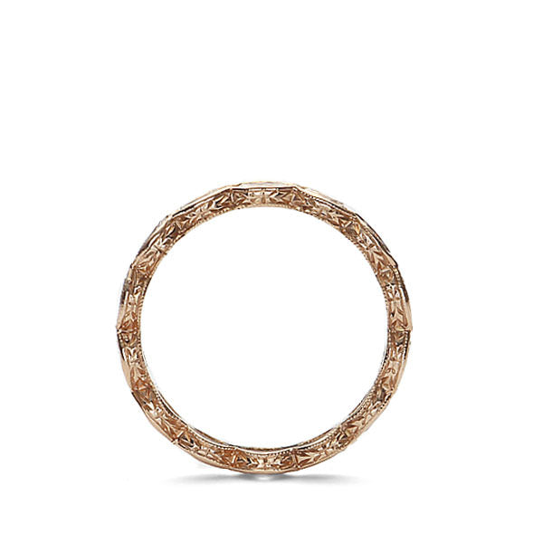 Marquise Diamond Wedding band with Design in rose gold #L3292HE 18K - Wedding Bands
