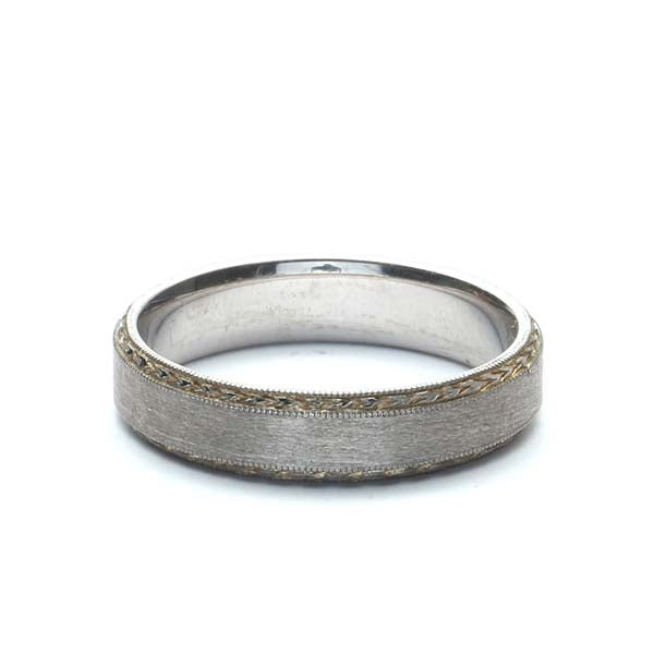 Men’s Hand Engraved Bevel Band #MBEVHE-2 - Wedding Bands