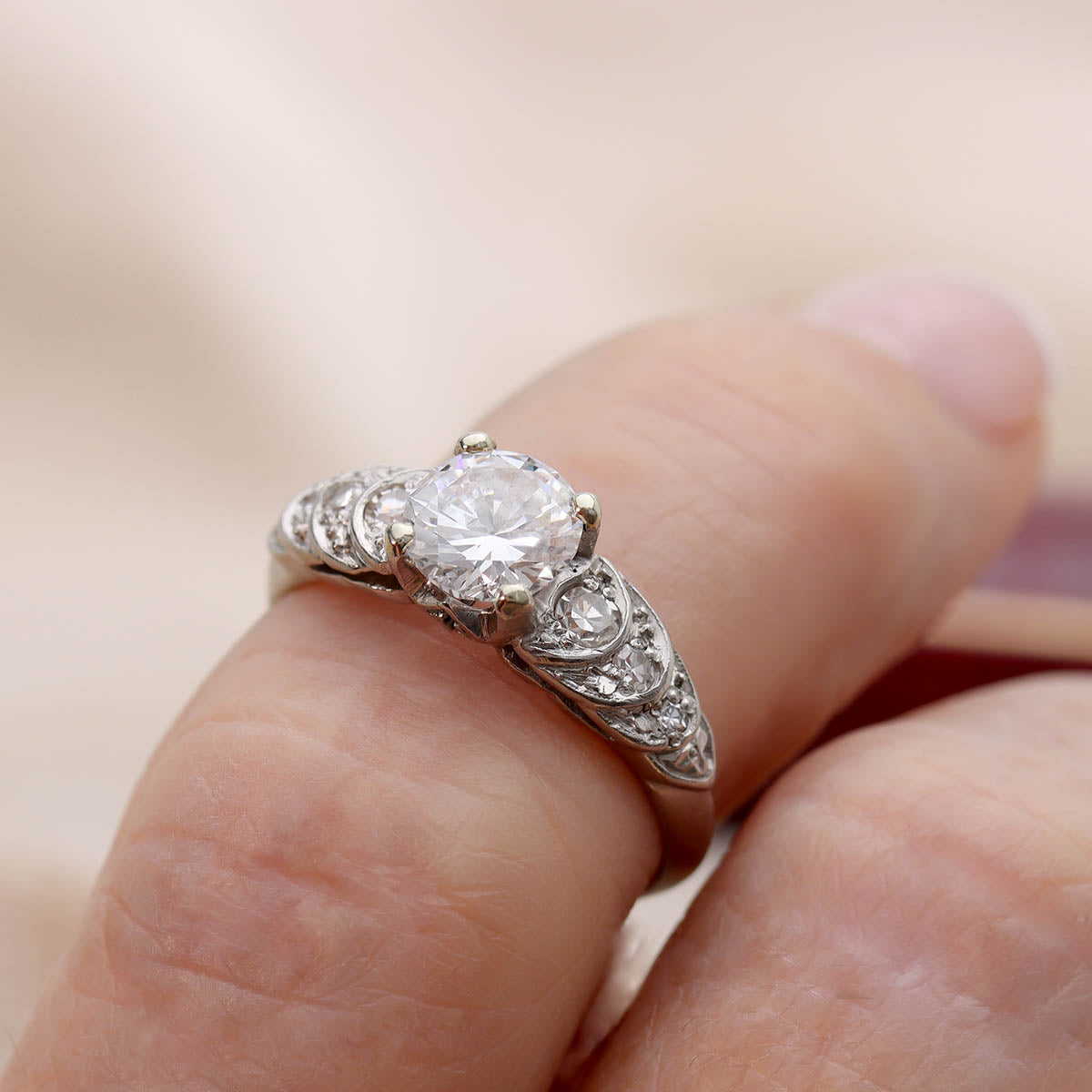 Mid-Century Diamond Engagement Ring #VR241004 - Engagement Rings