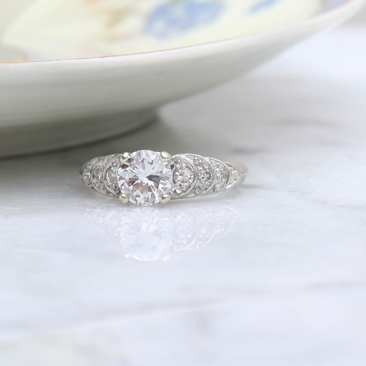 Mid-Century Diamond Engagement Ring #VR241004 - Engagement Rings