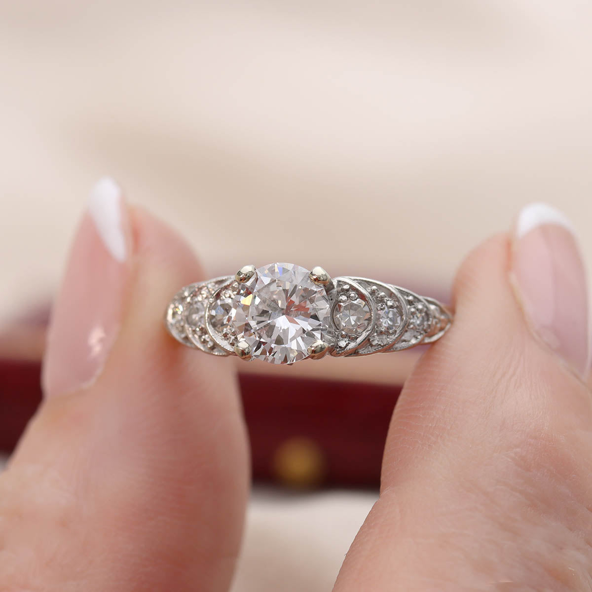 Mid-Century Diamond Engagement Ring #VR241004 - Engagement Rings
