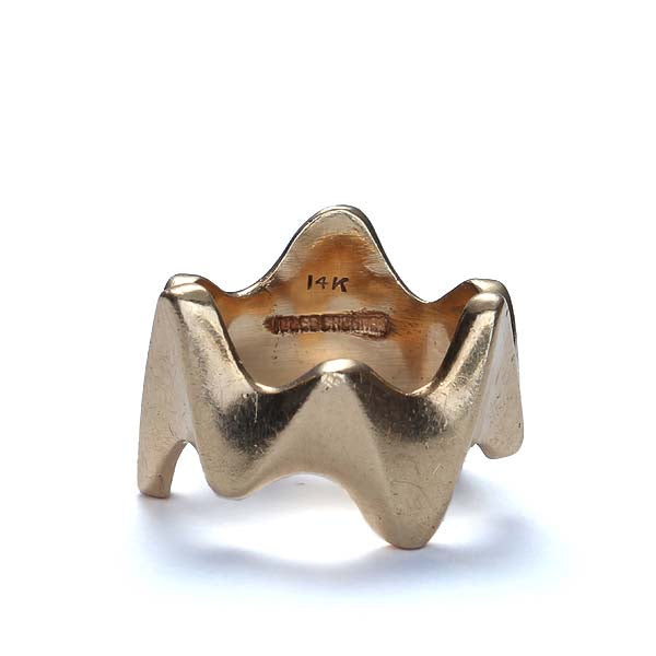 Midcentury Modernist Gold Ring #VR161025-01 - Wedding Bands