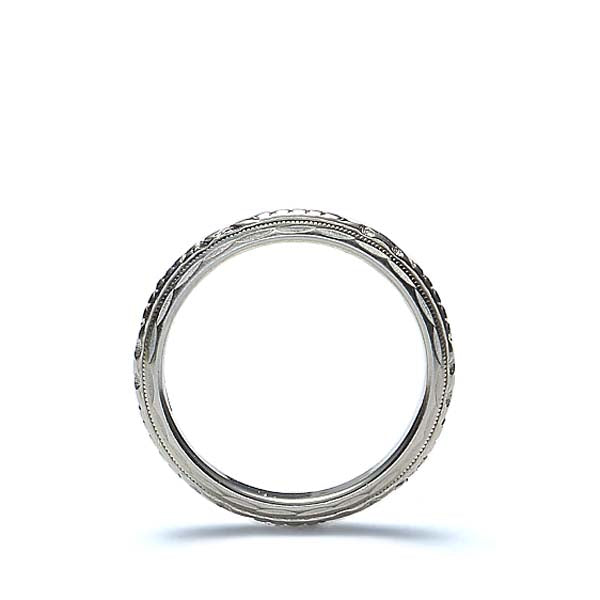 MidCentury White Gold Wedding Band #VR170321-09 - Wedding Bands
