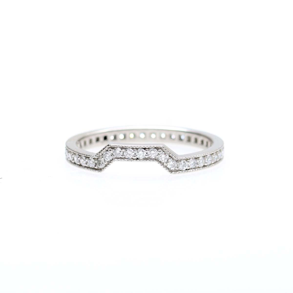 Narrow Bead-Set Diamond Band with Bump Out #L1030NPT-1 - Wedding Bands