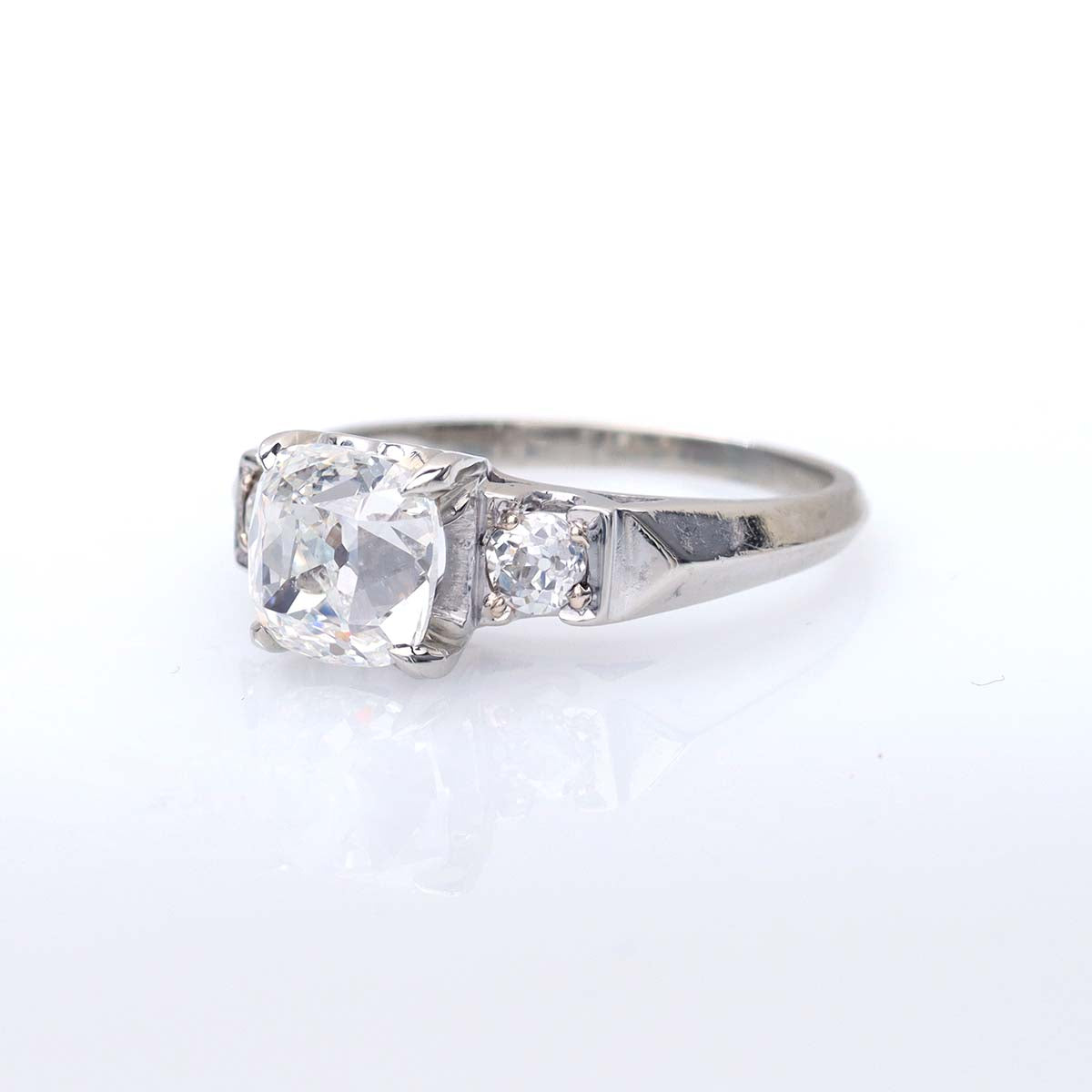 Old Mine Cushion Cut Diamond  Retro Engagement Ring #VR210816-6 Default Title