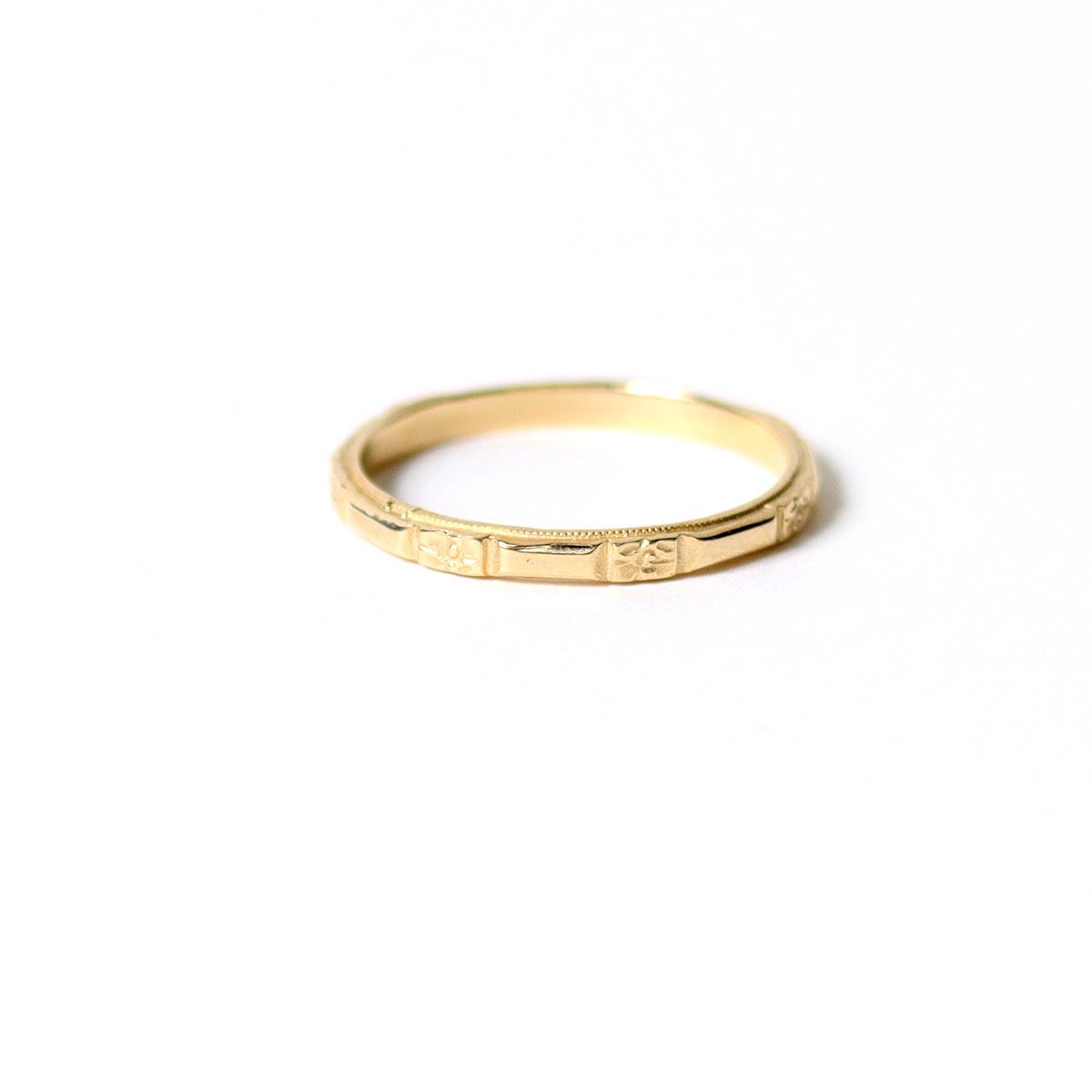 Orange Blossom Wedding Band #L3702 - 14k Yellow Gold Size 6.5 - Wedding Bands