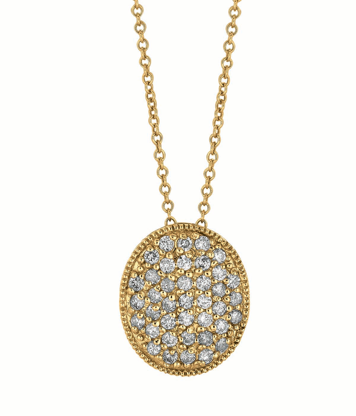 Oval Diamond Necklace #N4940YD - Necklaces