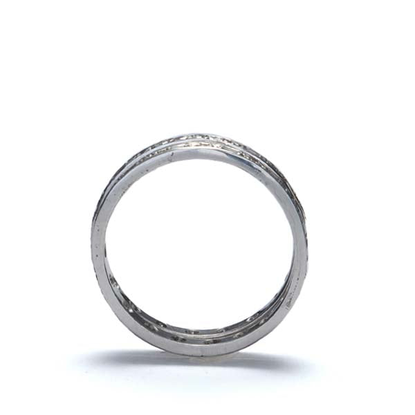 Pair ofAntique Round & Baguette Diamond Bands #3r078-01 - Wedding Bands