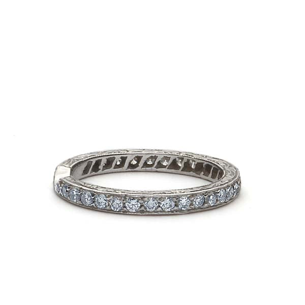 Platinum Diamond Eternity Wedding Band - Notched #L1064EN PLAT - Wedding Bands