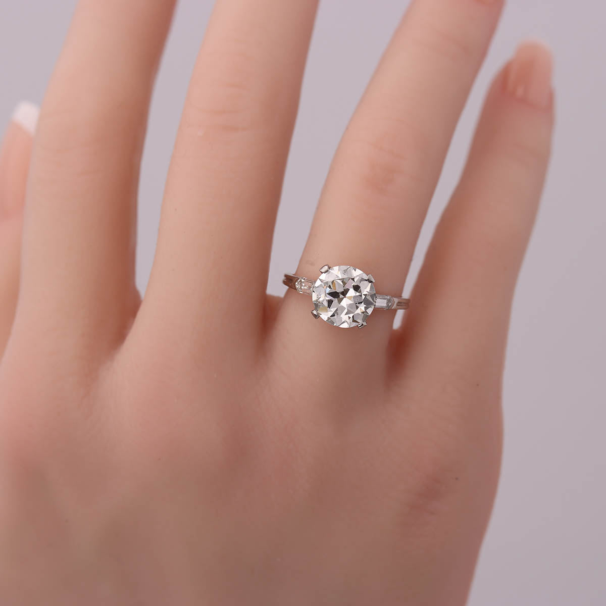 Platinum Late Art Deco Engagement Ring #VR251028 - Engagement Rings