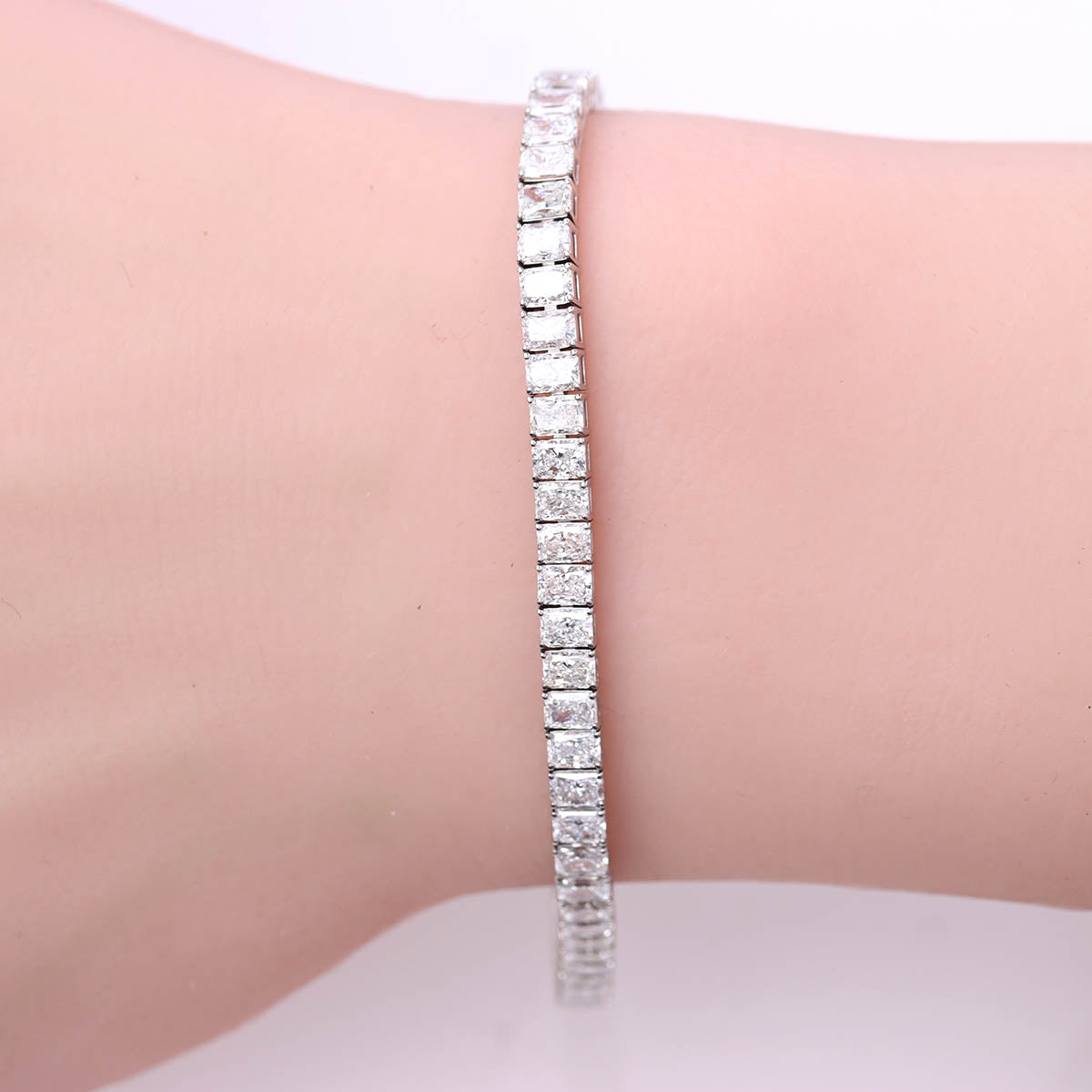 Radiant Cut Diamond Tennis Bracelet 8.39ct Total #TBRC14W8.39 - Bracelets