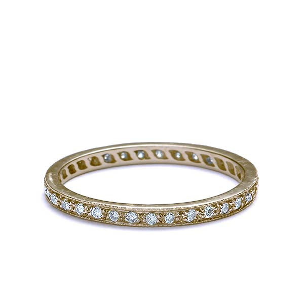 Replica 1930s Diamond Eternity Band #L1107 - 14k Yellow Gold / 4 - Wedding Bands