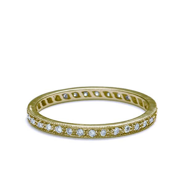 Replica 1930s Diamond Eternity Band #L1107 - 18k Yellow Gold / 4 - Wedding Bands