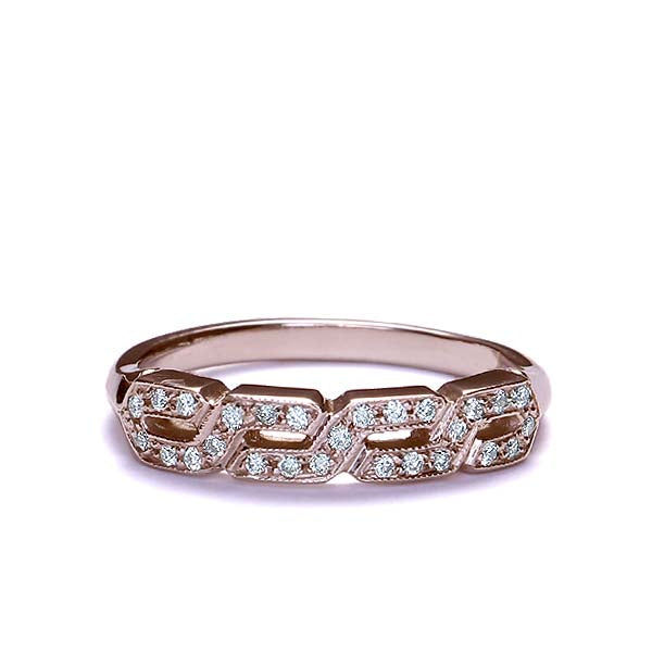 Replica 1930s Diamond Wedding Band #L3157WBR18 - 18k Rose Gold - Wedding Bands