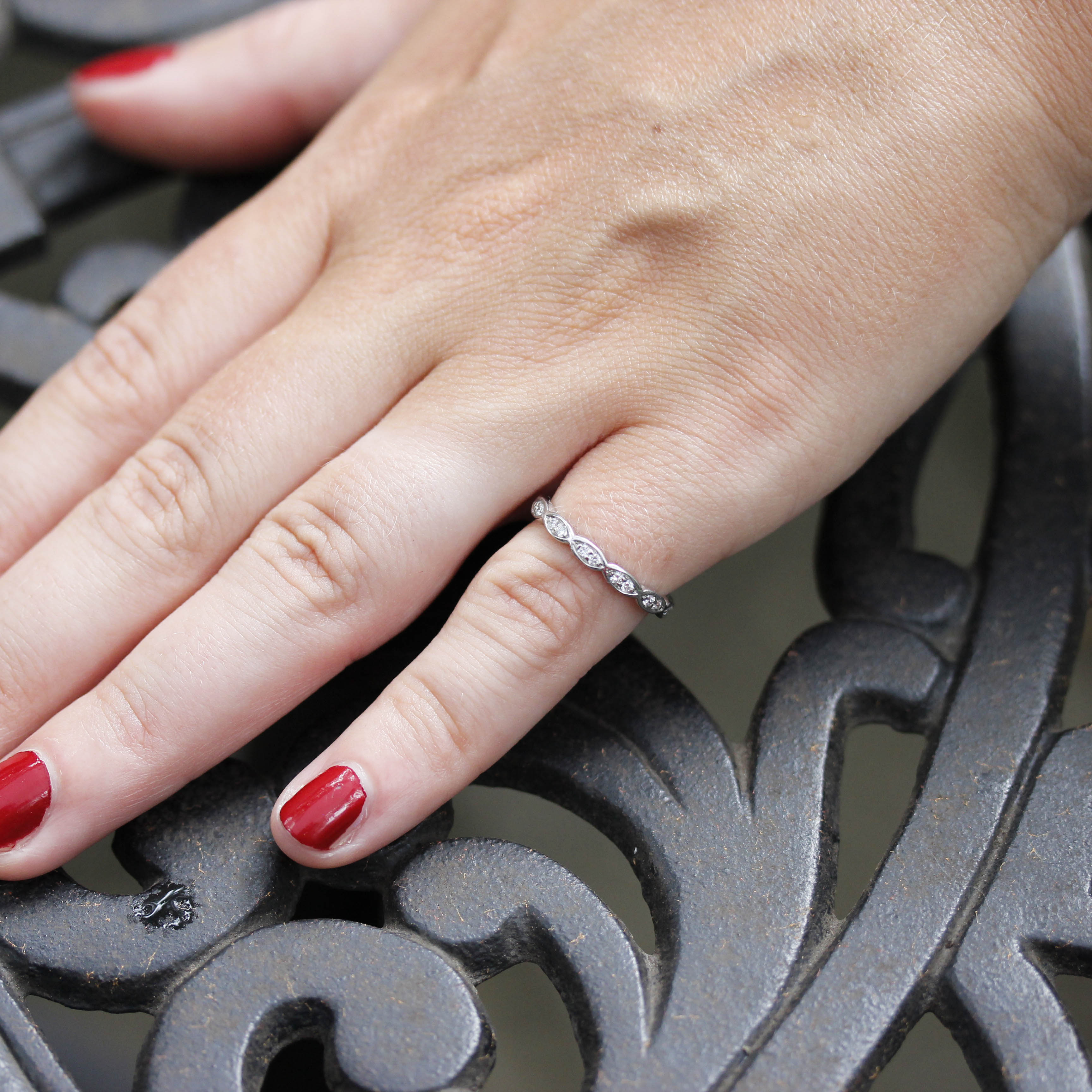 Replica Art Deco Band with Marquise Pattern #L2202 - Wedding Bands