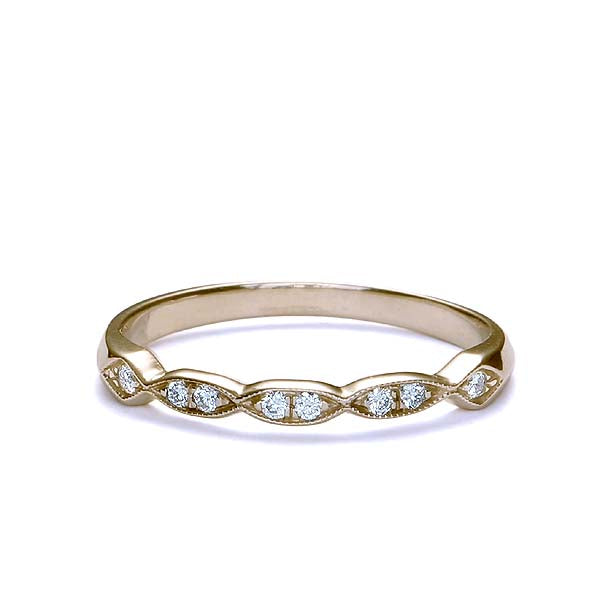 Replica Art Deco Diamond Wedding Band #L3197PWB - 14k Yellow Gold - Wedding Bands