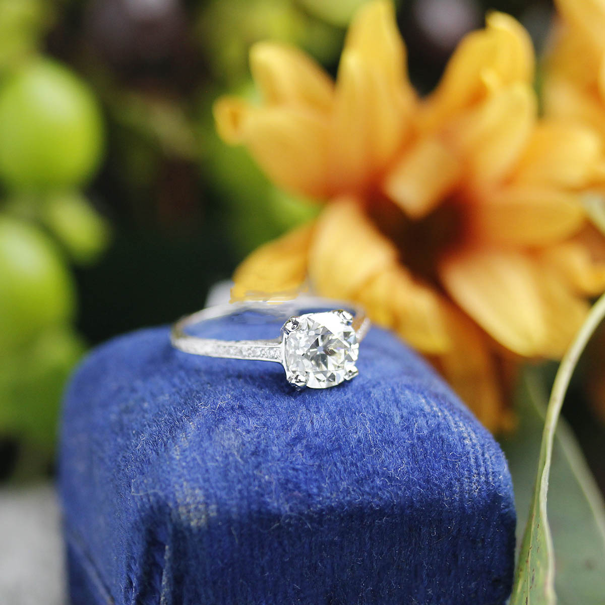 Replica Art Deco Engagement Ring with Vintage Diamond #3299-3 Default Title