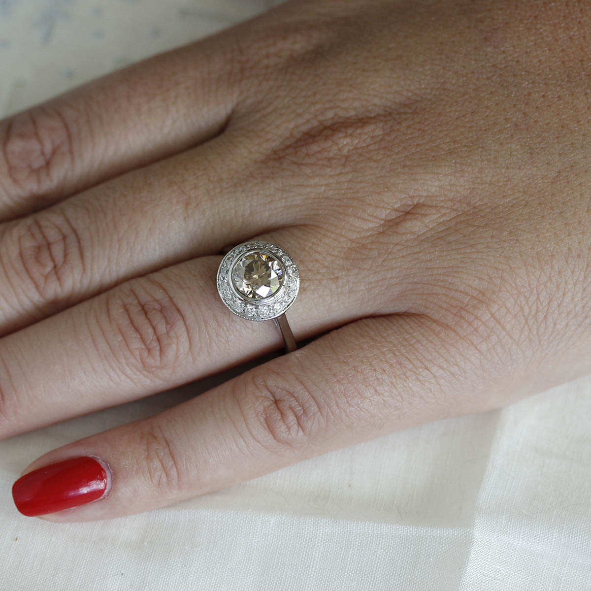 Replica Art Deco Halo Engagement Ring #3210-2 Default Title