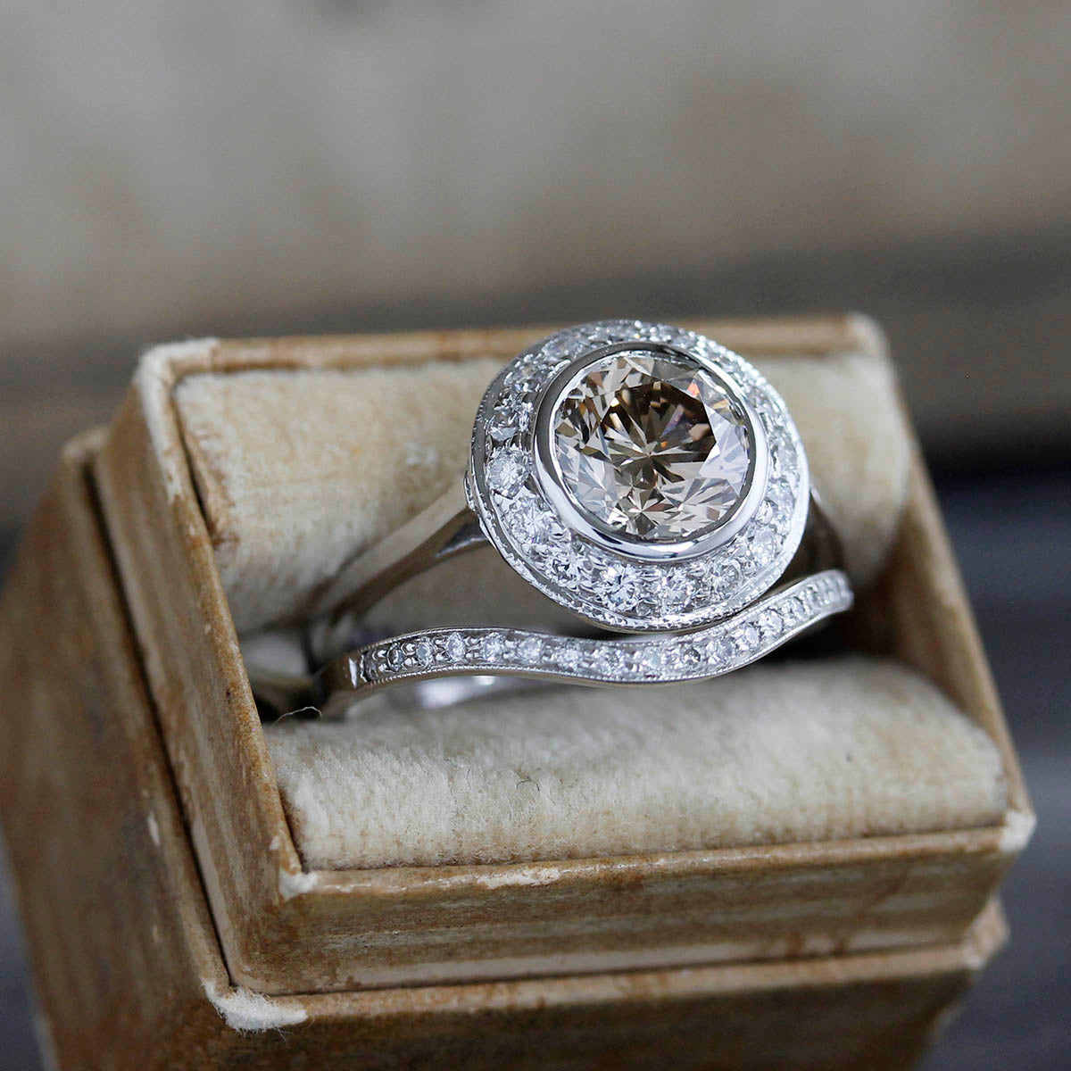 Replica Art Deco Halo Engagement Ring #3210-2 Default Title