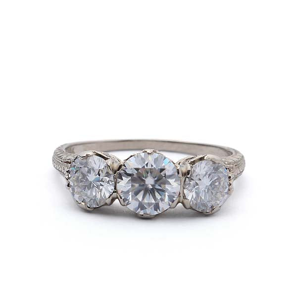 Replica Art Deco Three Stone Ring #450346 - Leigh Jay & Co.