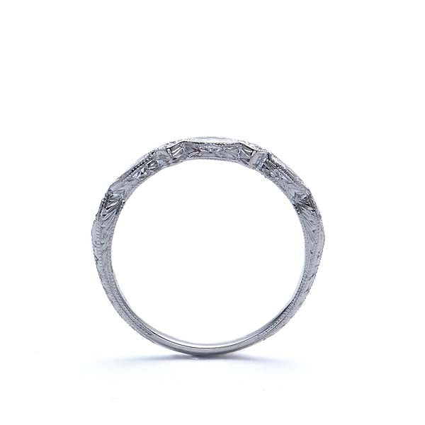 Replica Art Deco wedding band set with Marquise diamonds #L2132HEPT - Wedding Bands