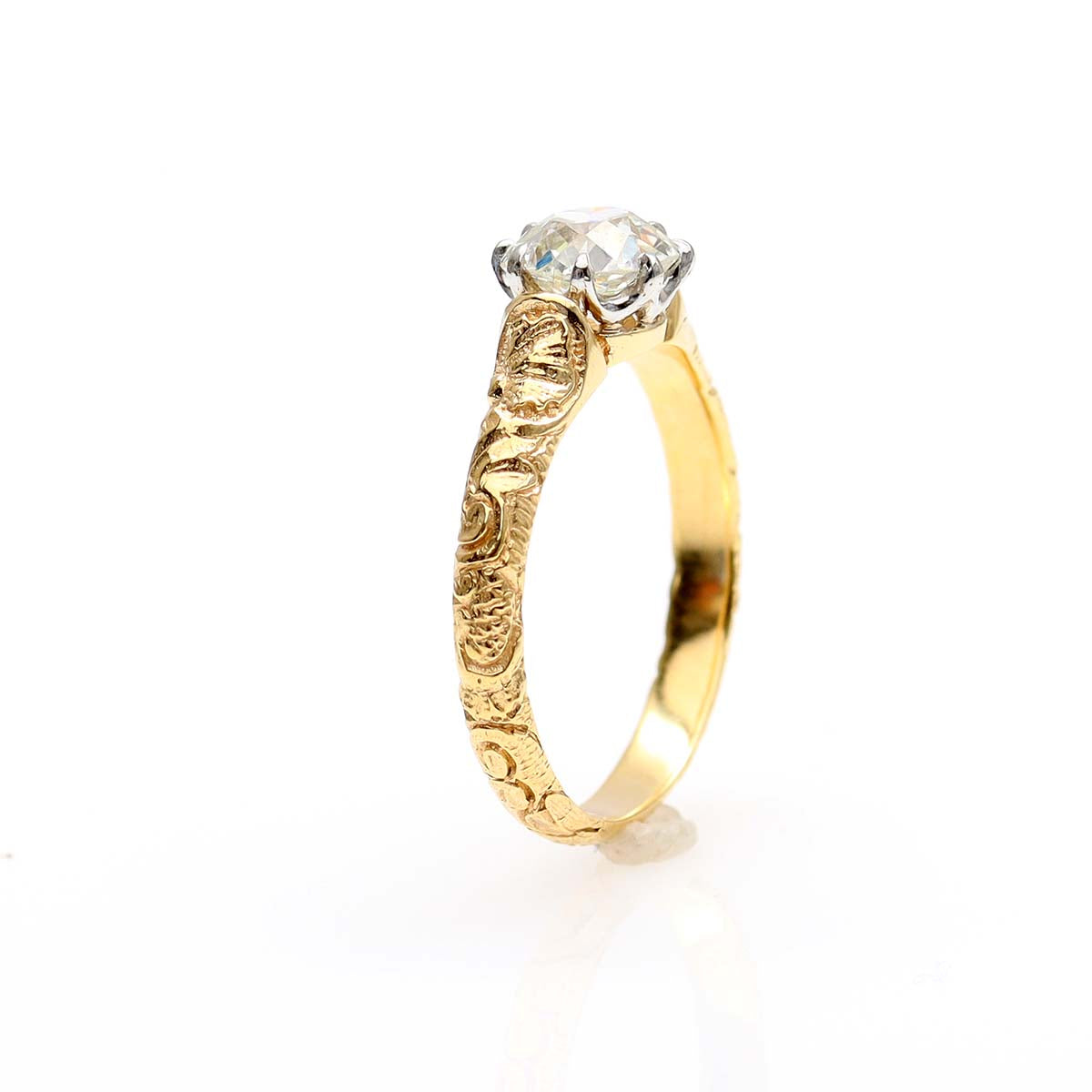Replica Art Nouveau Engagement Ring with Old Mine Diamonds #2506-1 Default Title