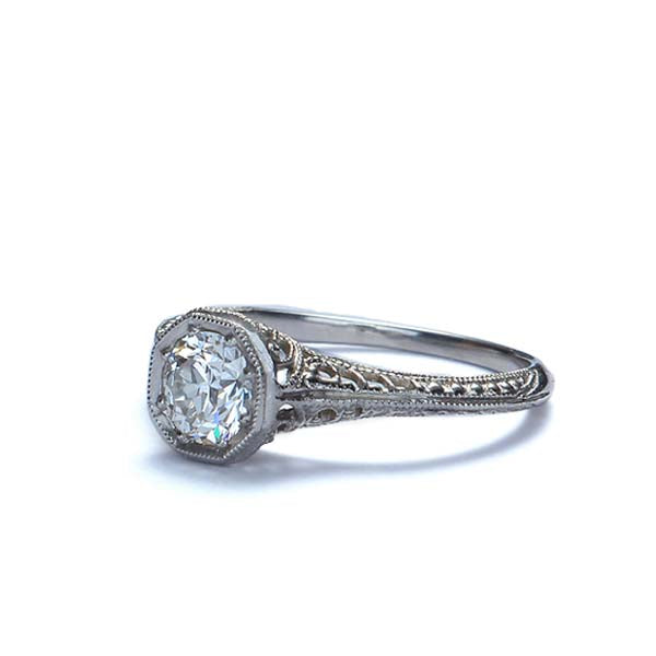 Replica Early Art Deco Diamond Engagment Ring. #3373-07 - Leigh Jay & Co