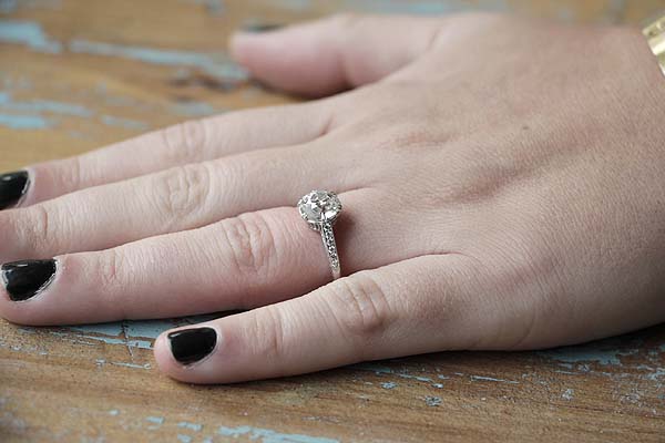 Replica Edwardian engagement ring #3158-2 - Leigh Jay & Co