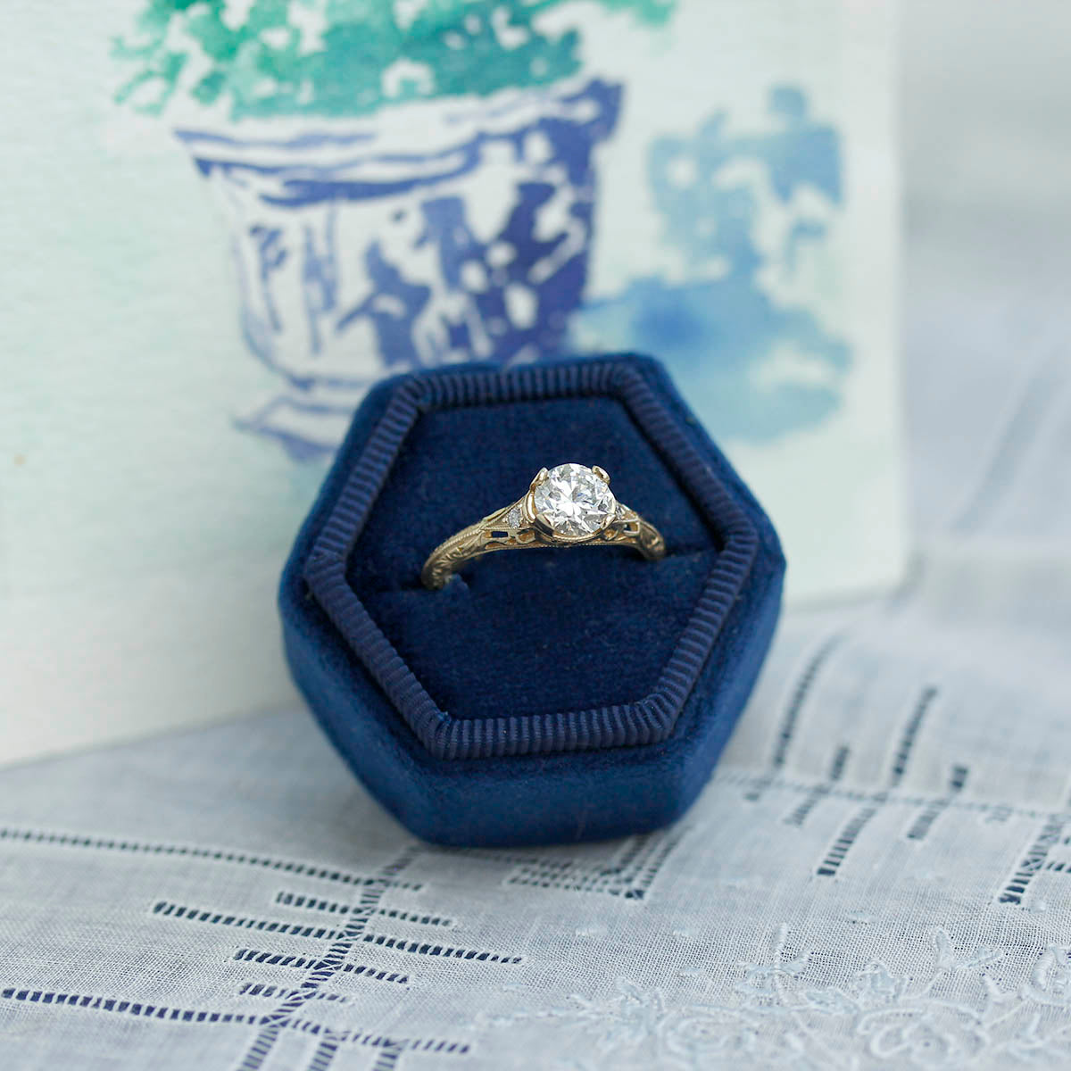 Replica Edwardian Engagement Ring #3257-25 Default Title