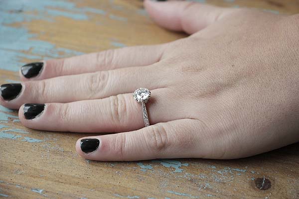 Replica Edwardian Engagement Ring Setting #3310HE-3 - Leigh Jay & Co