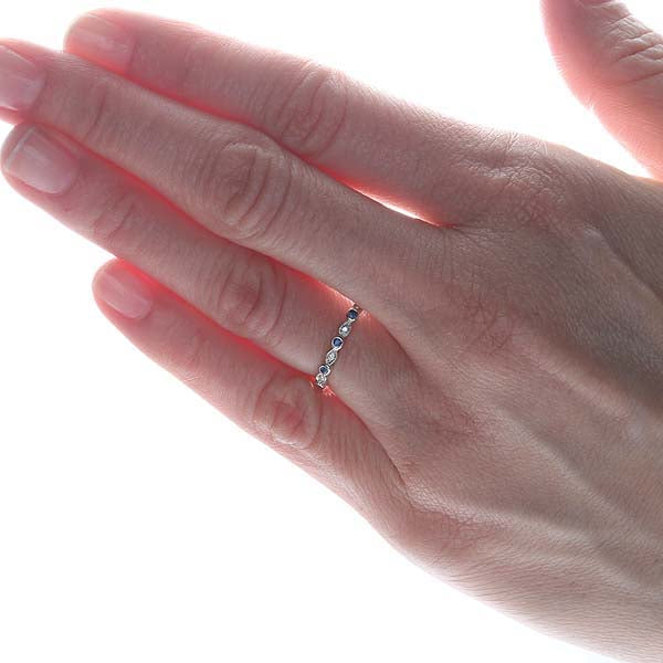 Reproduction Art Déco Diamond Wedding Band #L3121WBW14 - 14k White Gold - Wedding Bands